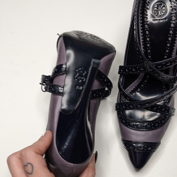 Rare Tory Burch Judith Heels With Box & Dust Bag Size 7 Sexy Schoolgirl - Picture 7 of 11